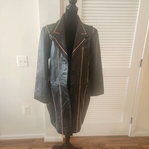 Donna Lepure Black Trimed Details Genuine Leather Jacket SZ XL